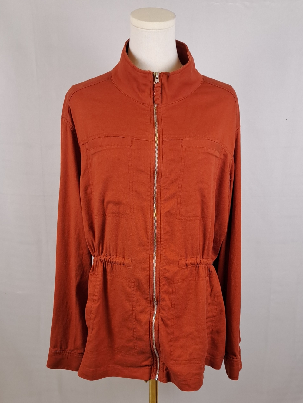 ​32 Degrees Cool Rust Lightweight Jacket Linen Blend Drawstring Gorpcore XL